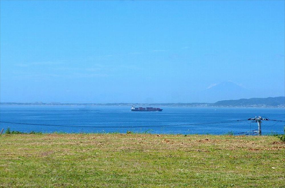 高台から海と富士山を一望